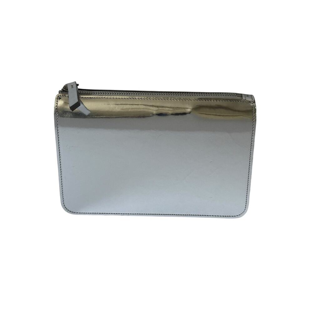 Maison Margiela MM11 SS17 Silver Reflective Mirror Leather Clutch w/ Wrist Strap